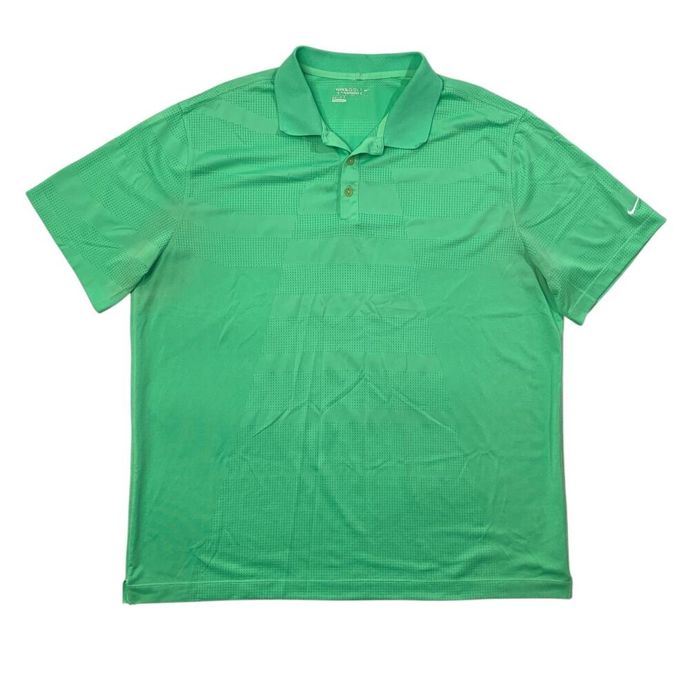 Nike Golf Shirt Mens 2XL Sour Apple Tour Performance Dri Fit Core Body Mapping